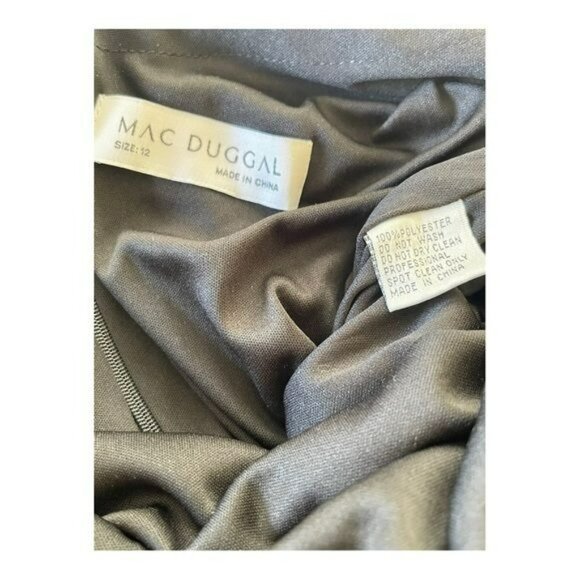 Mac Duggal Beaded Black Sleeveless Slit Formal Gown Long Dress Size 12 NWT - Picture 9 of 9